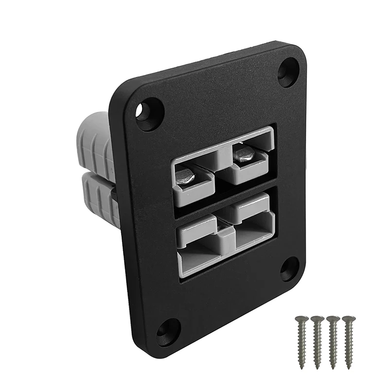 Inbouwset Voor Anderson Plug – Waterdicht 50A, Zwarte Paneelcovers, Geschikt Voor Caravan En Zonnepanelen (4 Stuks)