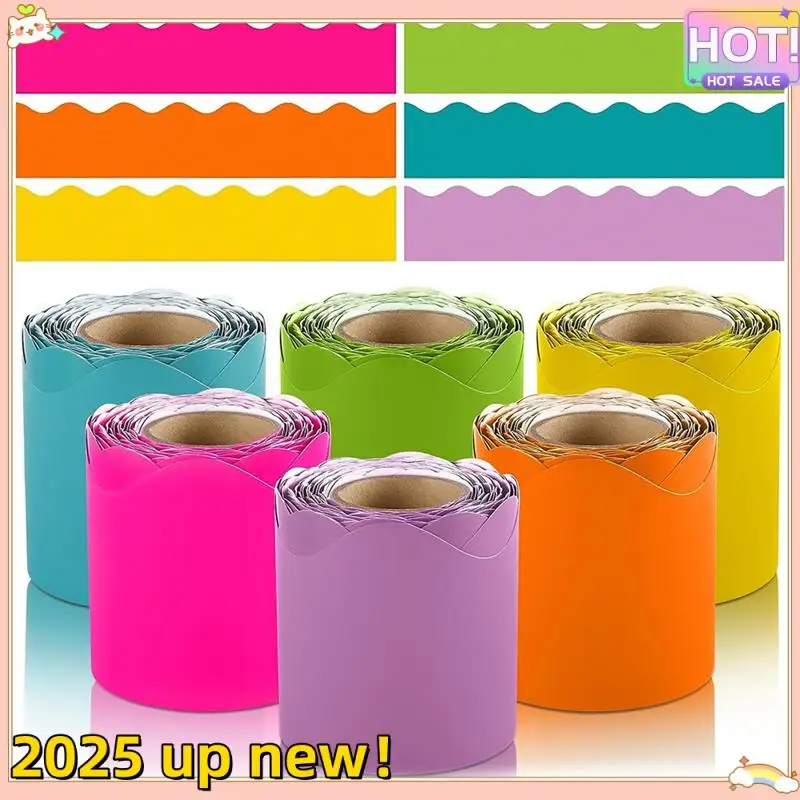 6 Rolls 198 Ft Bulletin Board Borders For Classroom, Paper Roll Scalloped Borders,For Classroom Decor, Home Decor, Party Durable