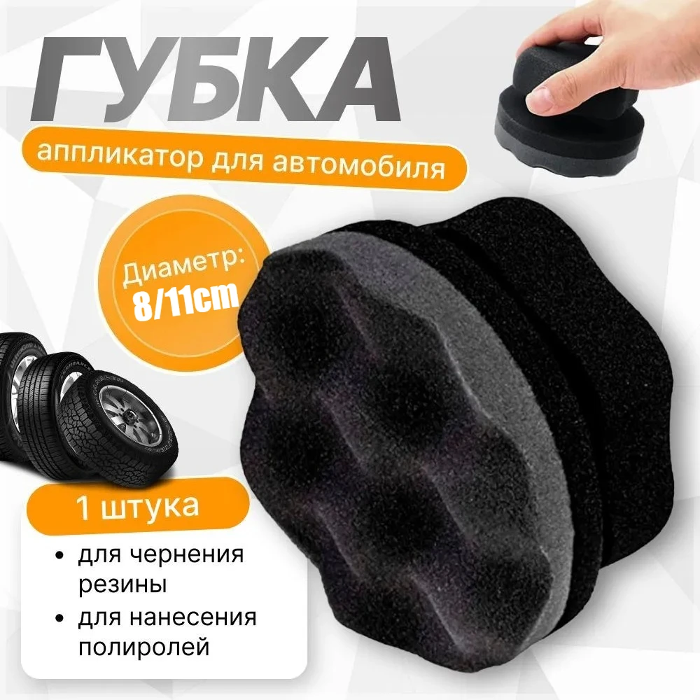 1/2Pcs Large Tire Shine Applicator Pad, Durable and Reusable Hex-Grip Tire Dressing Applicator Pad for Applying Tire Shine