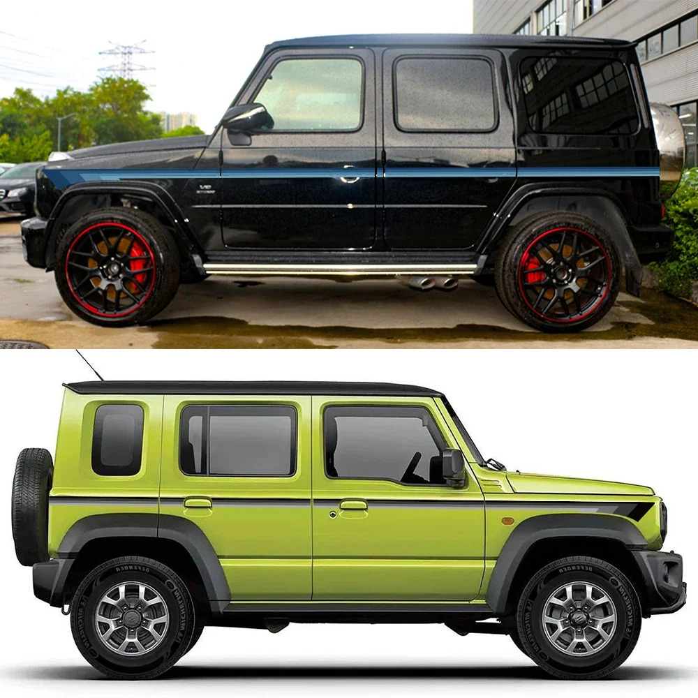 

Для SUZUKI JIMNY 2023-20244 XL универсал боковые наклейки на дверь автомобиля авто комплект наклеек в полоску водостойкая виниловая пленка автомобильные аксессуары