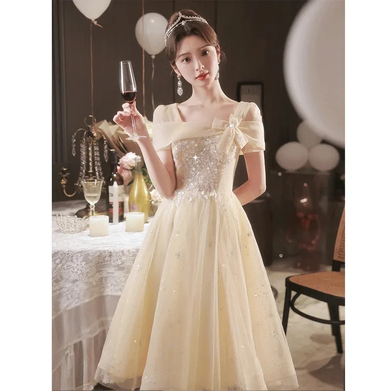 Formal Y2k Evening Dresses Women\'s 2024 New Birthday Party Party Dress Female High-End Slimt Elegant Art Test Long Dresses