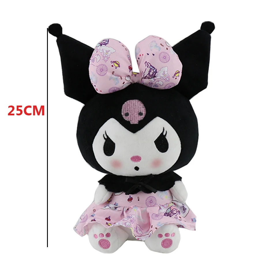 Kuromi Plush Toy Lolita Princess Dress Ragdoll Cartoon Animal Plush Pillows Doll Bedroom Decorations Christmas Gift for Girls