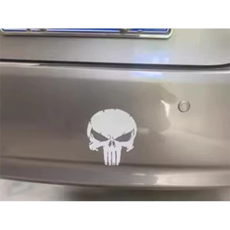 2pcs Skull Motorcycle Stickers Waterproof Moto Vinyl Punisher Decals Motorbike Fuel Tank Side Fairings Motorcycle Helmet Decor