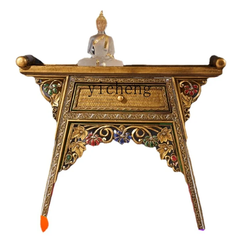 Southeast Asian Style Wood Carving Console Tables Restaurant Altar Console