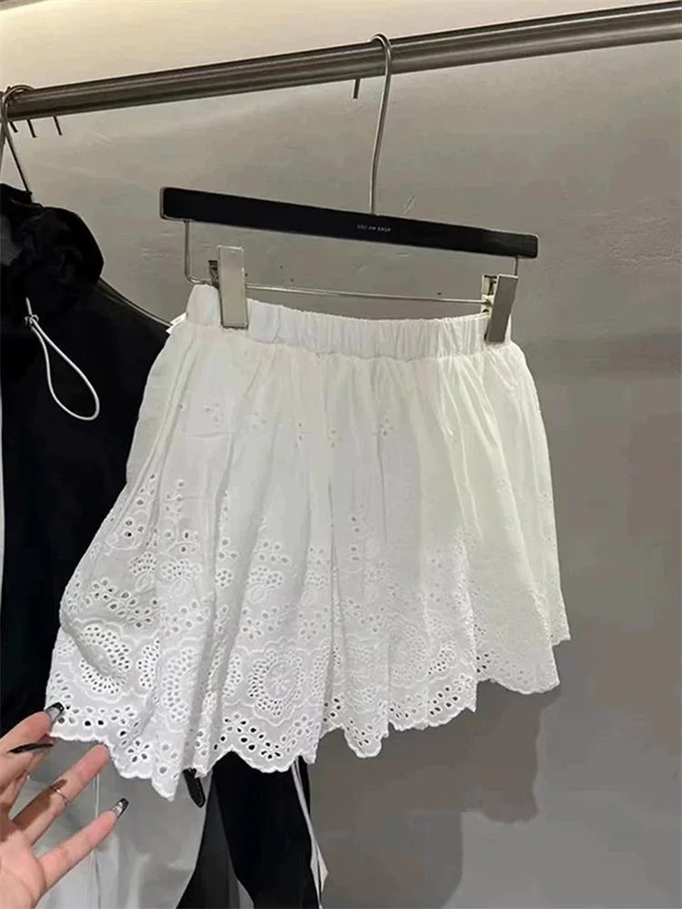 Autumn Winter Lace Half Skirt Women's Sweatshirt Base Layer Inner Wear Apron Butt Covering Double Layering Skirt