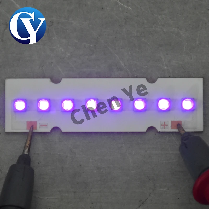 Puce LED UV pour encre d'impression UV, 24W, Tech 3535, 3W, 365nm, 385nm, 395nm, 405nm, durcissement de la colle PCB