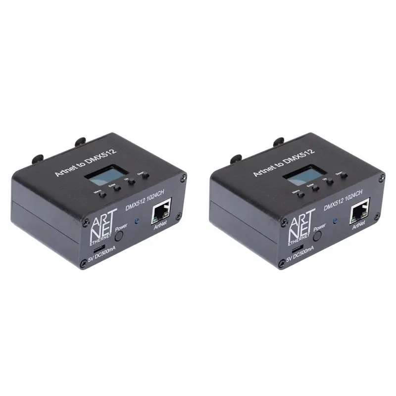 2X Artnet DMX 512 Ethernet Lighting Controller Interface,2 Universe