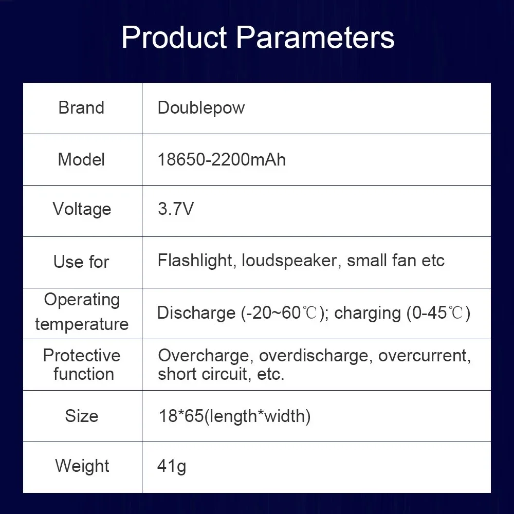 18650 Battery 3.7V 2200mah Pointed Head Rechargeable Lilon Lithium Battery For Flashlight Electrical Tool