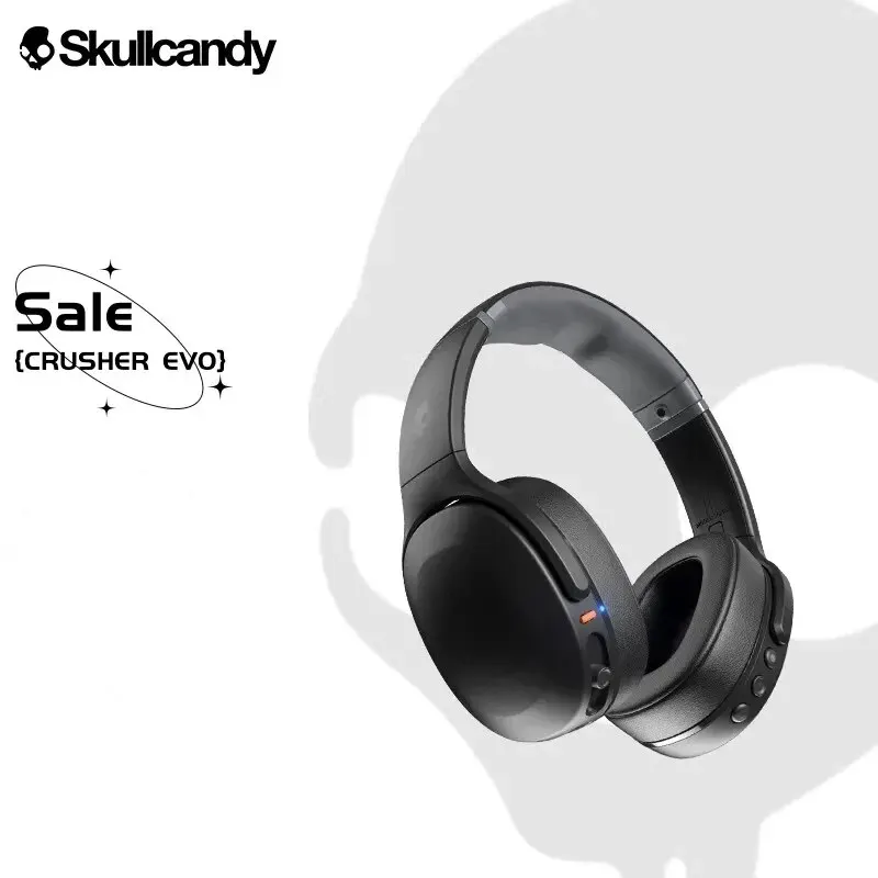 Skullcandy Crusher Evo S6EVW-N740 Over-Ear Bluetooth Headset Long Endurance Wireless Earphones Extra Bass Tech Headphones