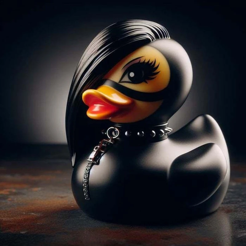 Lovely Duckieville Duck Sculpture Punk Duck Duck for Desk Decors