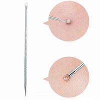 1set Stainless Steel Acne Presser Acne Pimples Blackhead Extractor Remover Pore Cleaner Facial Cleaning Tool
