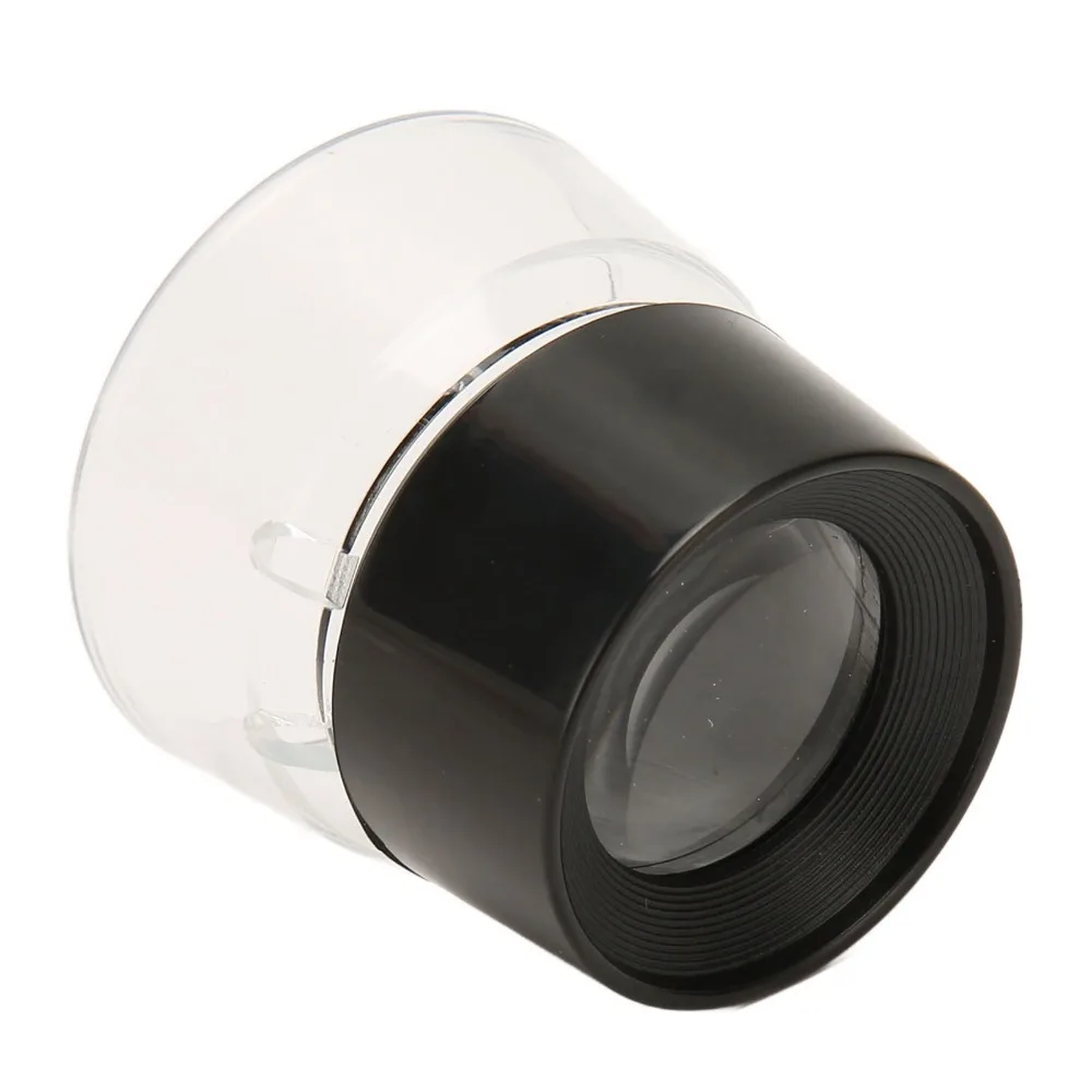 Compact Black Stand Magnifier 50*48mm Plastic Desktop Magnifying Glass Magnifying Loupe Glass for 10X For Coin Collecting