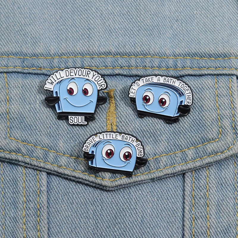 Cartoon Brave Little Bath Bomb Enamel Pins Cute Funny Decorative Brooches Metal Lapel Badge Accessories Gift for Kids Friends