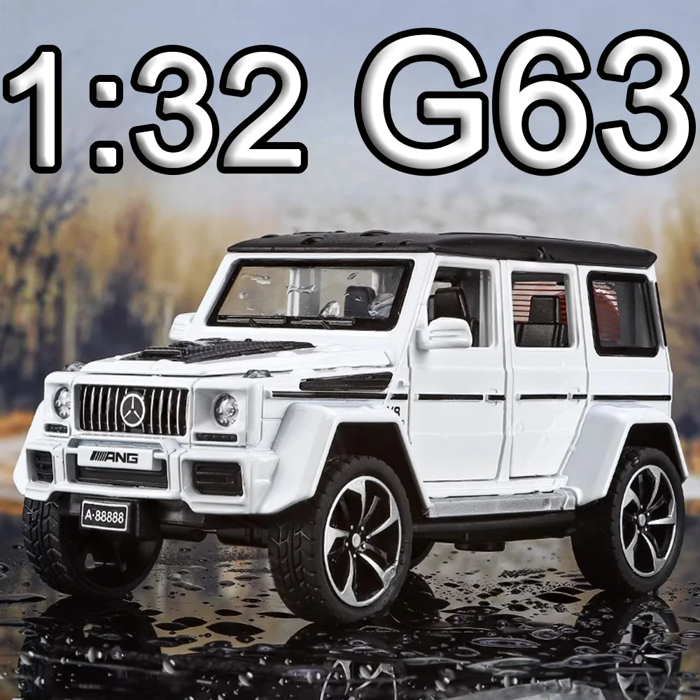 1:32 G63 Simulation Model Toy Cars Alloy Diecast Off-road Vehicles 6 Doors Opened Sound Light Pull Back Vehicle Toys Kids Gifts