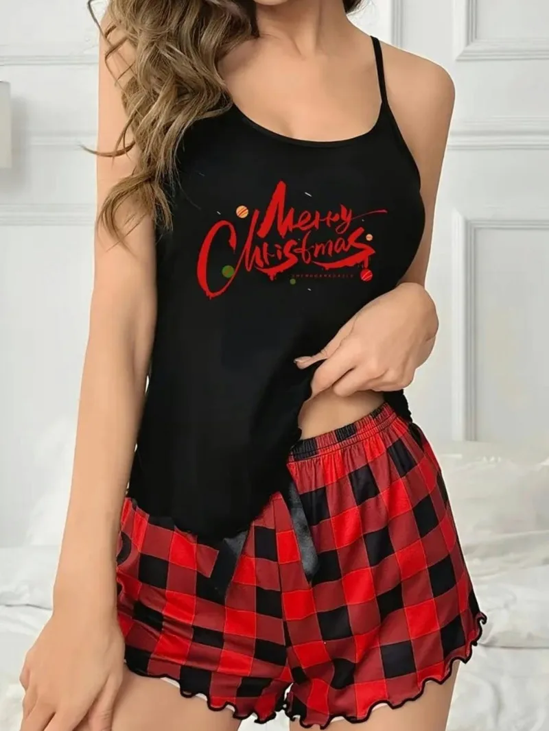 

Women's Sexy Printed Camisole Rolled Shorts Casual Homewear Shorts Sets For Women Backless Deep V Sleeveless Shorts Sets 3WYG