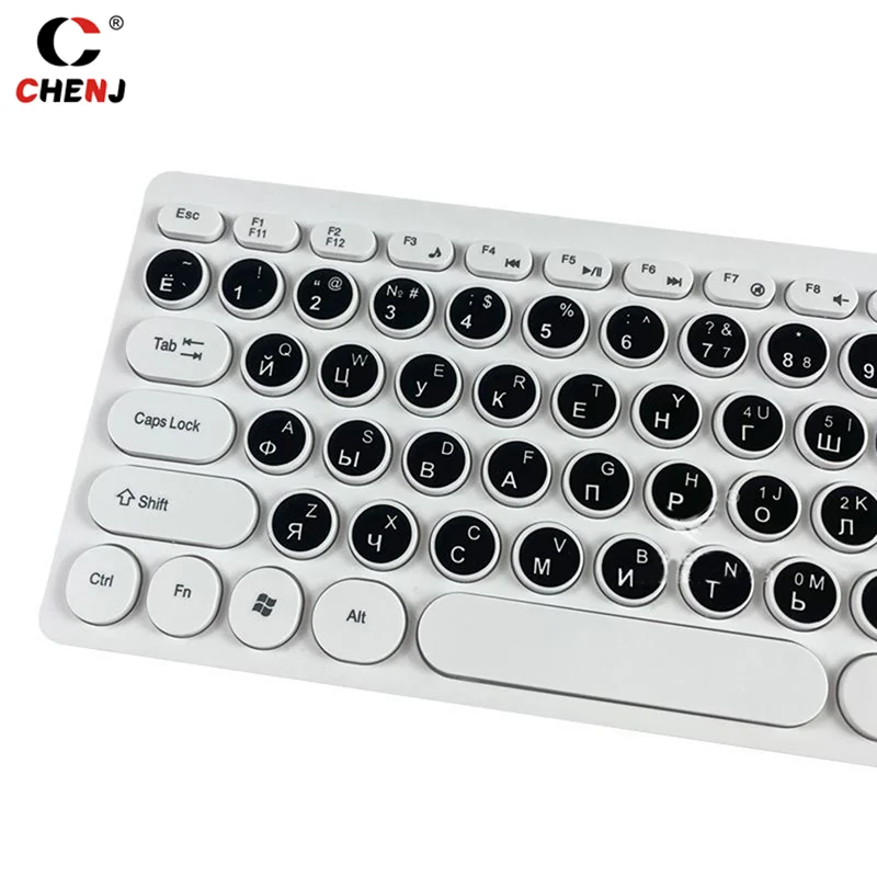 Russian Smooth Round 2 Colors Keyboard Sticker Language Protective Film Layout Button Letters PC Laptop Accessories