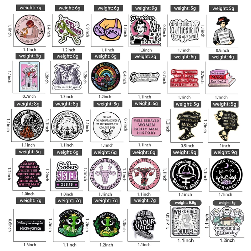 Feministische Frauen Girl Power Emaille-Pins: Bury the Patriarchy, Gender Power Equality Broschen, Anstecknadeln, Schmuckgeschenke für Freunde – Detail 1
