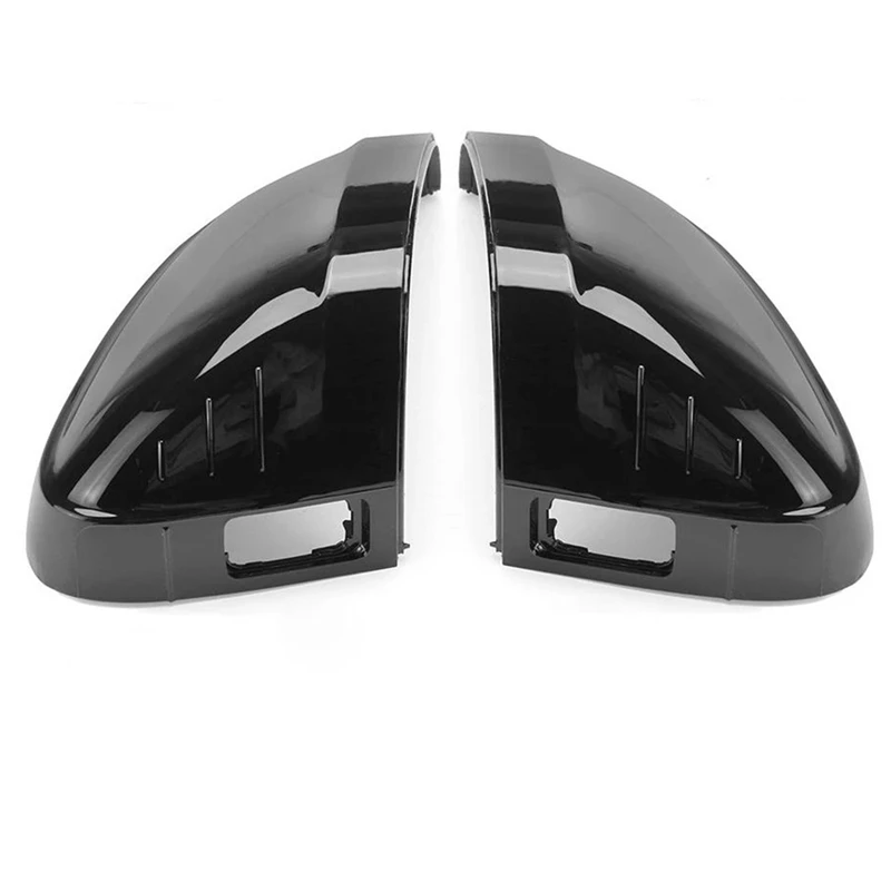 For- A4 B9 2017-2020/A5 S5 RS5 2016-2020 Side Wing Mirror Cover Caps Rearview Exterior Shell Glossy Black With Holes