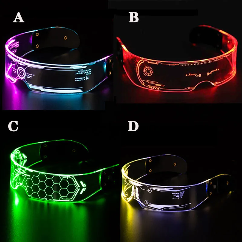 Christmas LED Glasses Colorful Luminous Glasses For Music Bar KTV Party Decoration LED Acrylic Goggles Festival Performance Prop