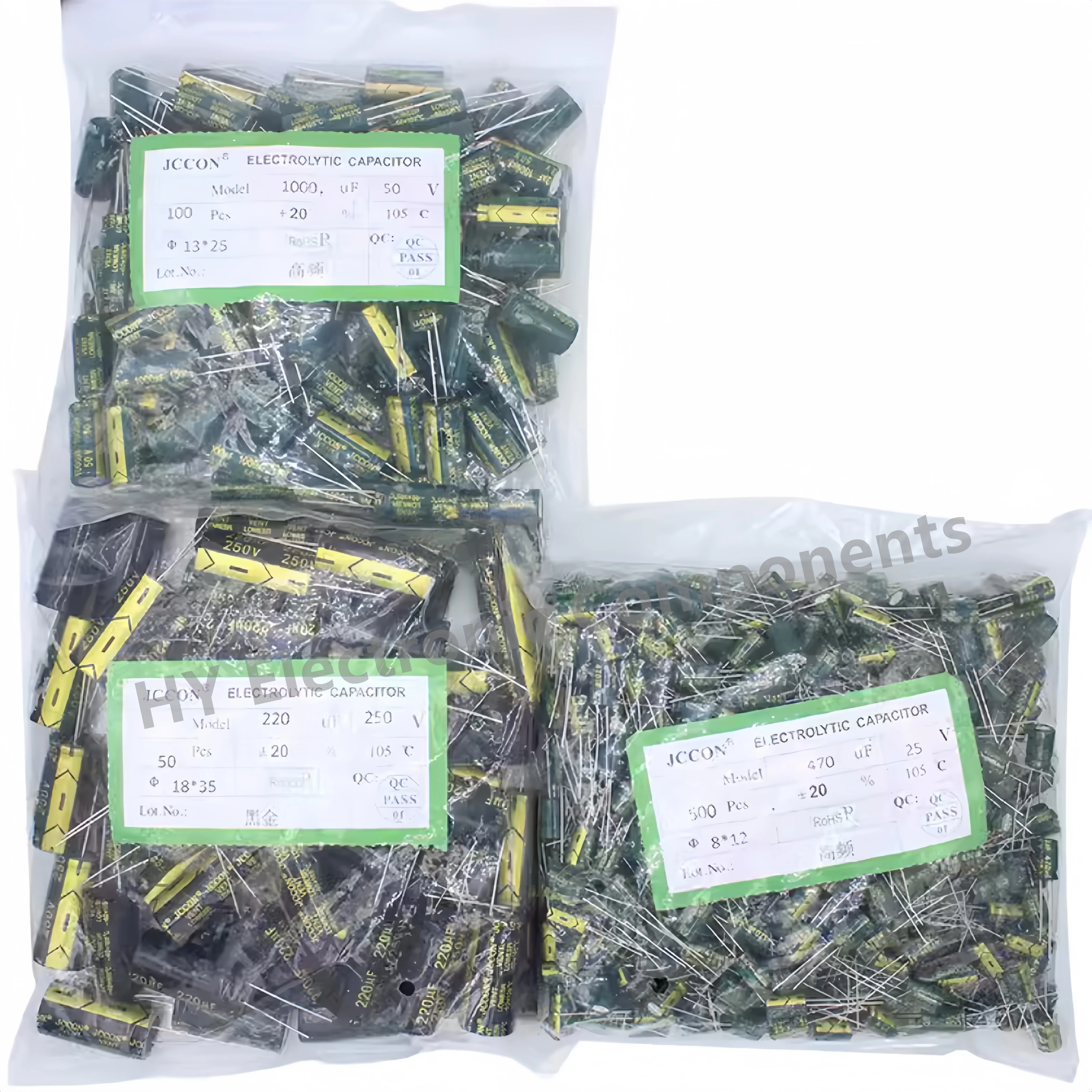 Whole bag 25 35v 50 63 100 160 200 250 450 500V JCCON Aluminum Capacitor 6.8 330 470 680 1000 2200 4700uf High Frequency Low ESR