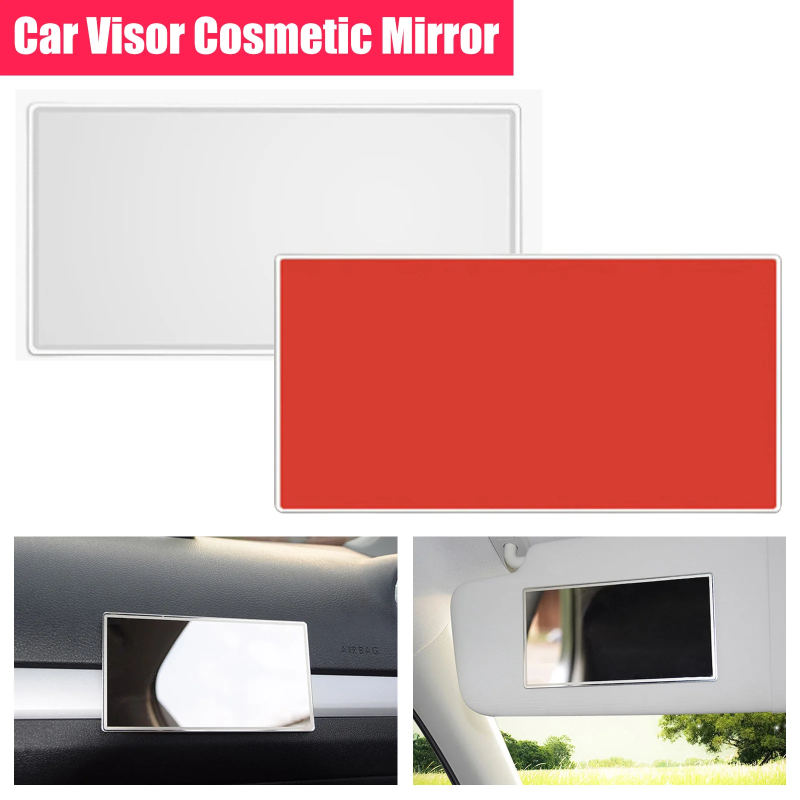 

1PC Car Interior Stainless Steel Portable Car Makeup Mirror Auto Visor HD Cosmetic Mirrors Universal Car Interior Mirror