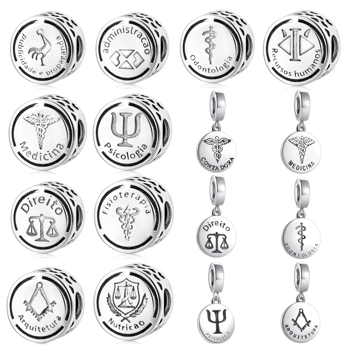 ساحرة دائرية من الفضة ، تناسب سوار Pa الأصلي ، مجوهرات نسائية ديي هدية ، أوروبا ، جديدة ، مطلي ، حبة #1