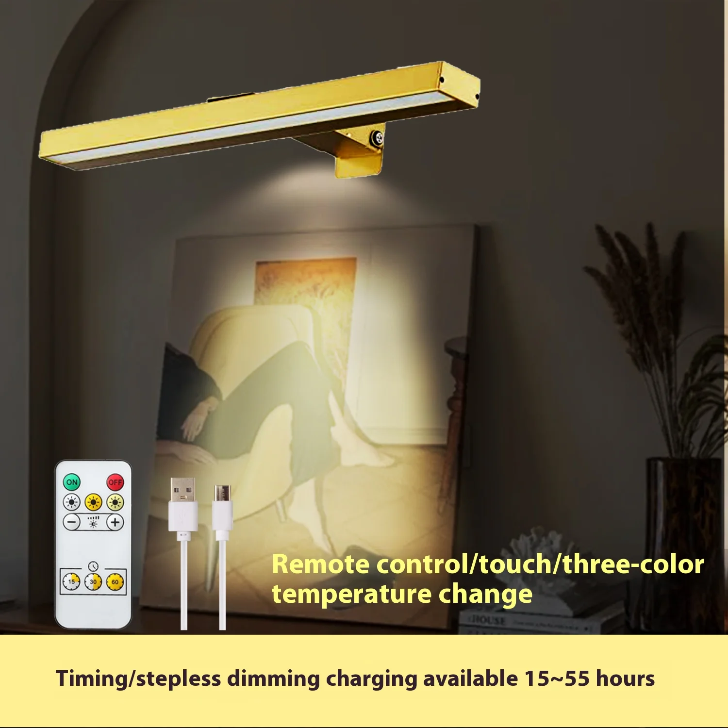 

Wireless Mirror Headlights Remote Control Intelligent Three-tone Light Timing Walll Lamp LED Home Decor Lighting Lustre 40cm