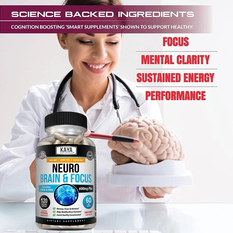 Helps Improve Cognitive Performance, Stress Relief and Brain Memory, Concentration and IQ Supplemen