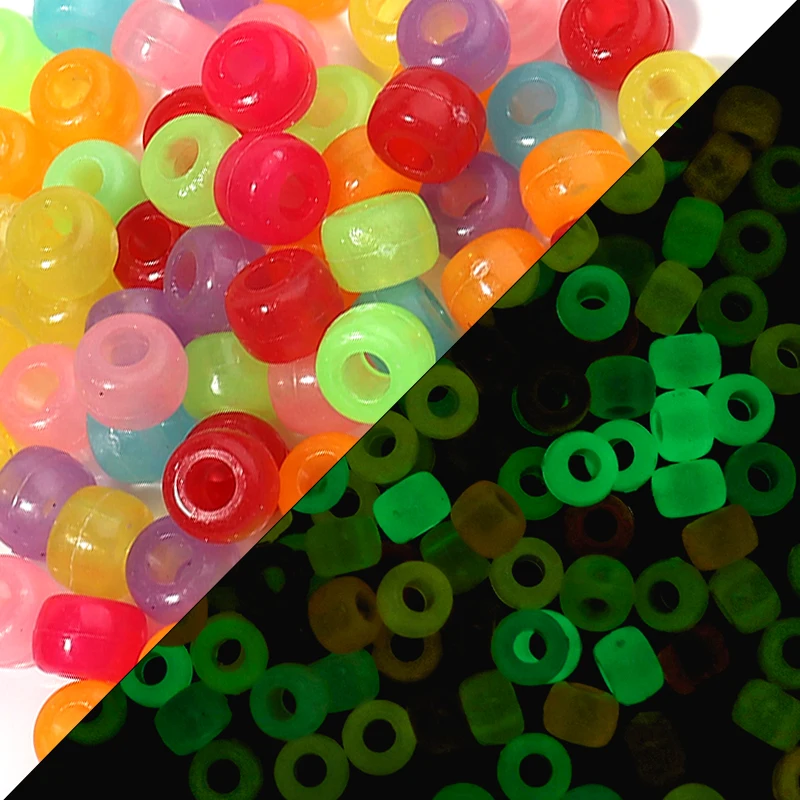 200 Stück 6 x 9 mm bunte Pony-Perlen, modisch, großes Loch, Acryl-Perlen, für Kinder, DIY-Schlüsselanhänger, Basteln, Dekorationen, Zubehör – Detail 9