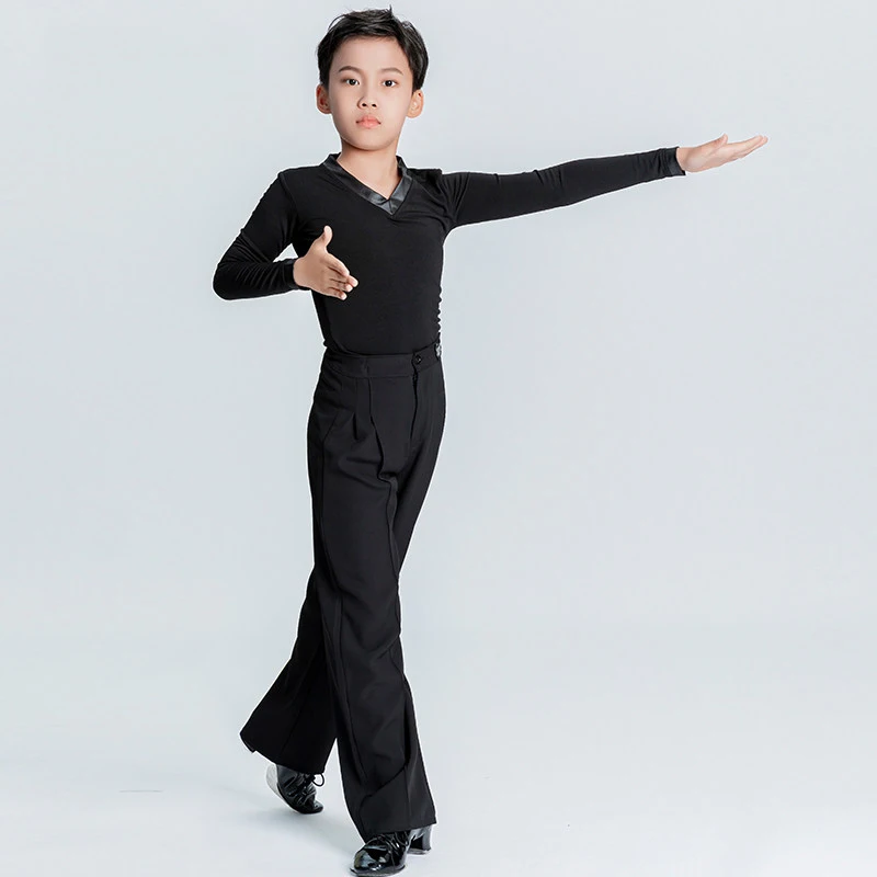 Boy's Latin Dance Shirt and Pants Classical Latin Ballroom Dancing Modern Waltz Dancing Practice Wear Boy Cha Cha Samba Suit image 5