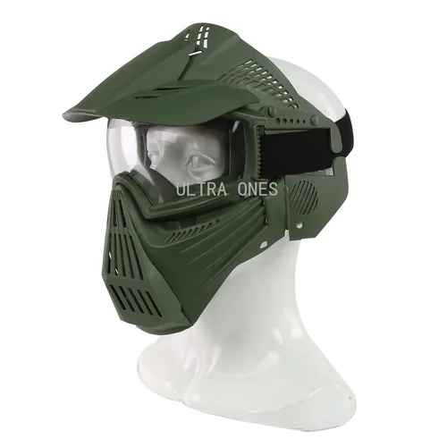 Imagen 2 del producto Máscara táctica con lente para tiro, entrenamiento de Paintball, juego de guerra Cs, máscara facial completa, protección, máscaras de combate Airsoft, conjunto de gafas