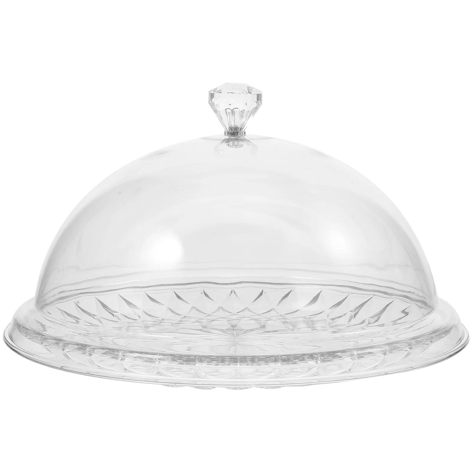 

Transparent Cover Cake Pan Party Tray Round Serving Dessert Cloche Dome Plate Stand for Food Display