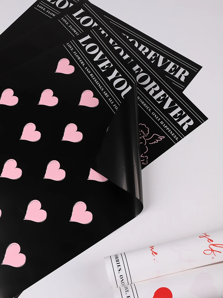 Valentine\'s Day Angel Packaging Film For Flowers Heart Shape Flower Wrapping Paper Art Aesthetics Waterproof Material Paper