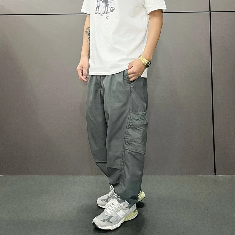 

Мужские повседневные свободные брюки прямого кроя для работы, весна-лето, с множеством карманов, винтажные, быстросохнущие, длинные