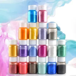 20ML/Bottle Mica Powder Pearl Pigment Non-Toxic Safe Metallic Flour Mica Mineral Powder Pearl Pigment Pearlescent Powder