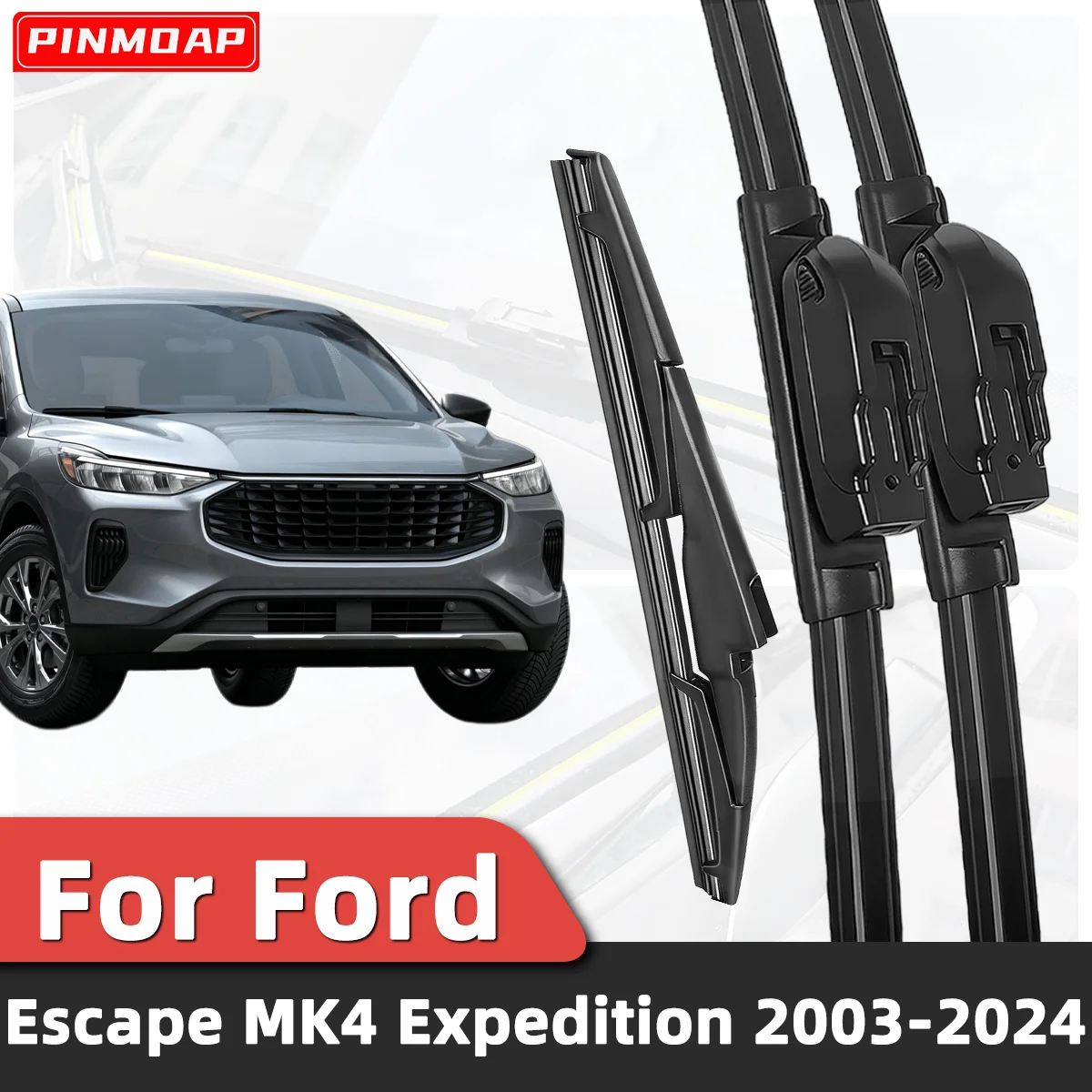 

3PCS Front Rear Wiper Blades Fit For Ford Escape MK4 Expedition 2003-2024 Car Premium Quiet Streak-Free Long Lasting Auto Parts