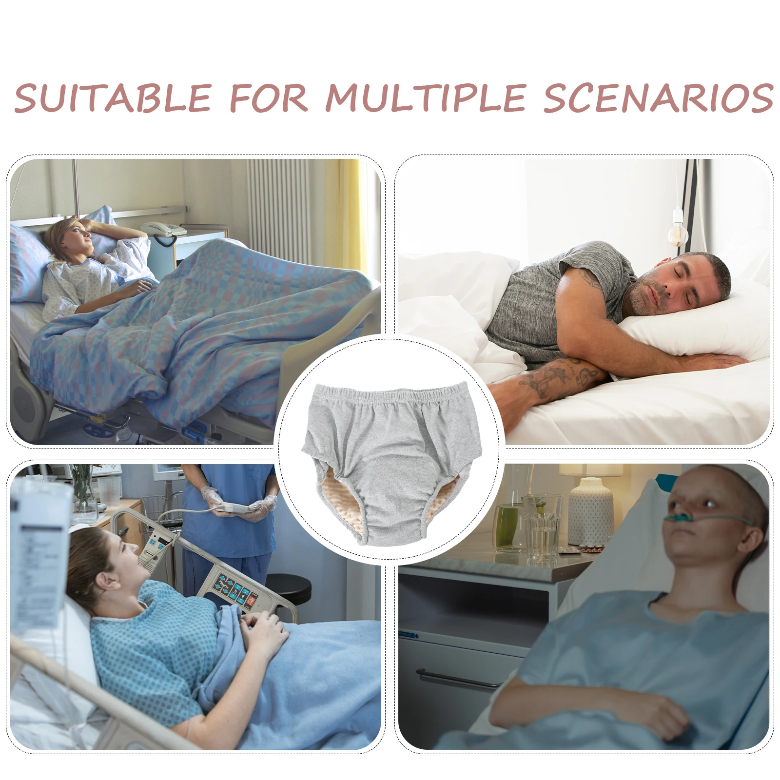 

Reusable Anti-Leak Urinal Pant for Men Women Elderly Incontinence Underwear Soft Cotton Comfortable Washable Leakproof Design