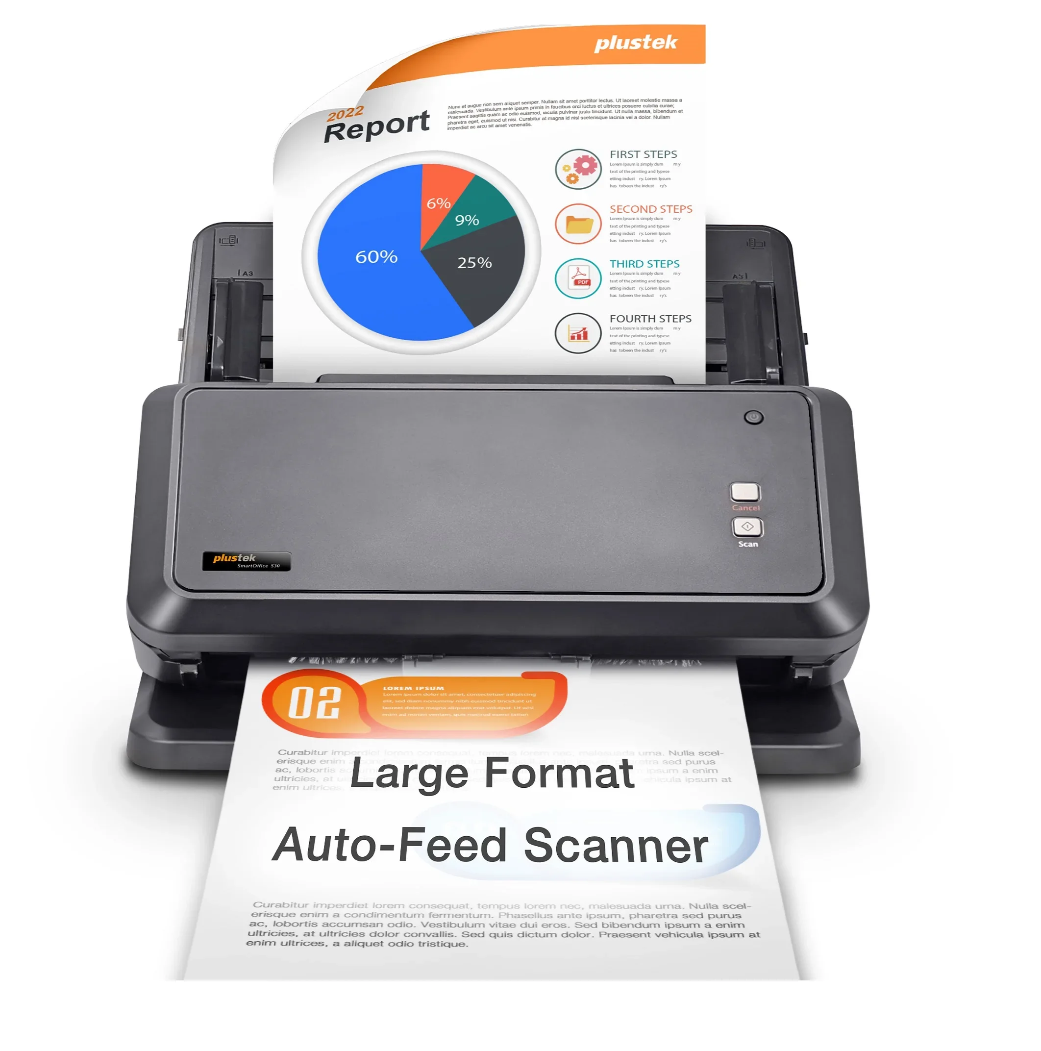 

Plustek A3 Desktop Document Scanner , high speed with automatic document feeder , ADF document large format scan size