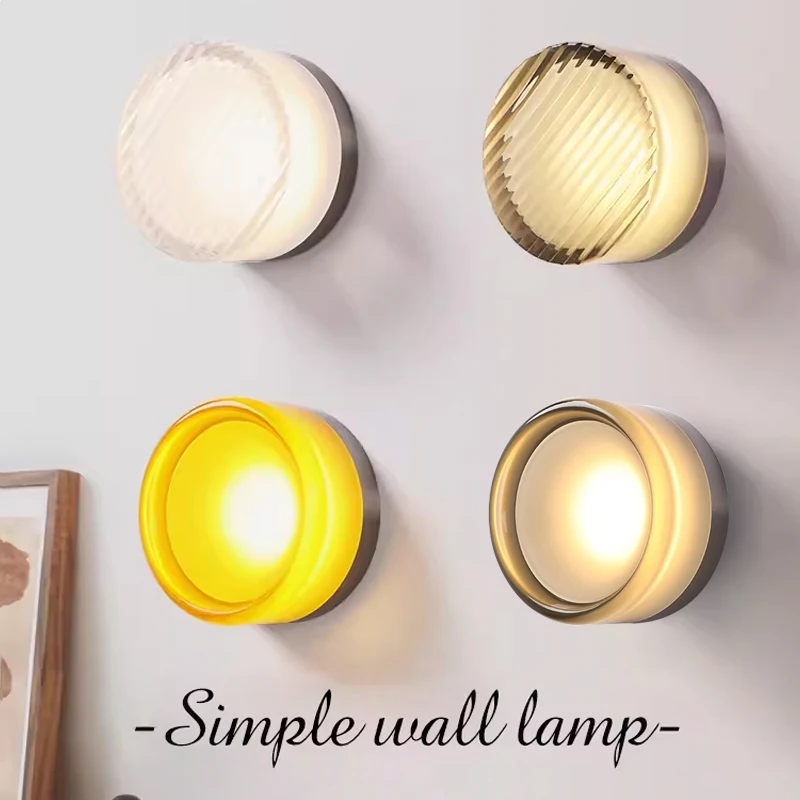 

Modern Minimalist Wall Lamps Amber Jelly Small Wall Sconces Bedsides Room Decor Parlor Hotel Aisle LED Lighting Fixture Cafe Bar