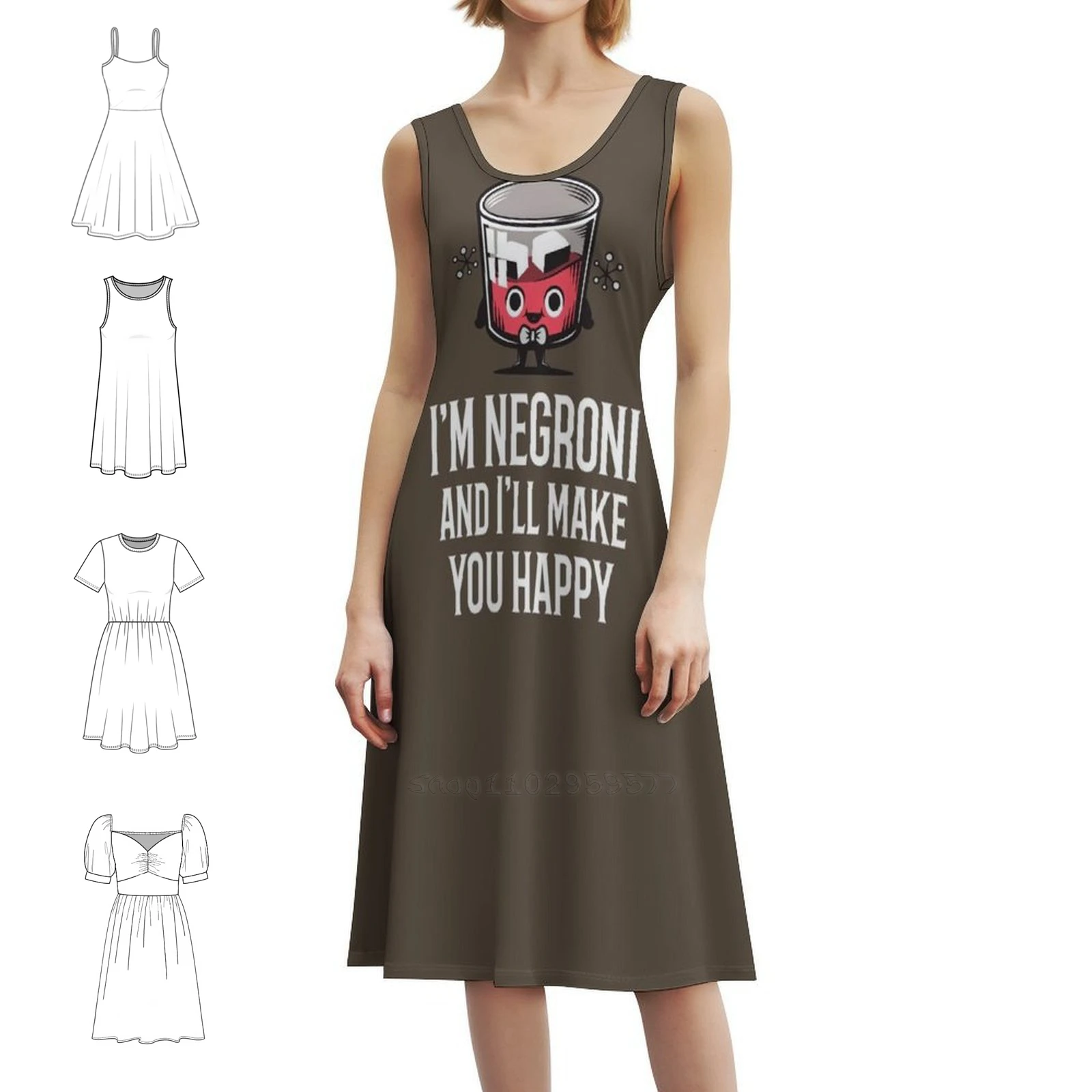 

Negroni Cocktail Boho Chic Dress Elegant Fashion Beach Wedding Party Gown Negroni Cocktail Campari Drink Glass Party Dresses