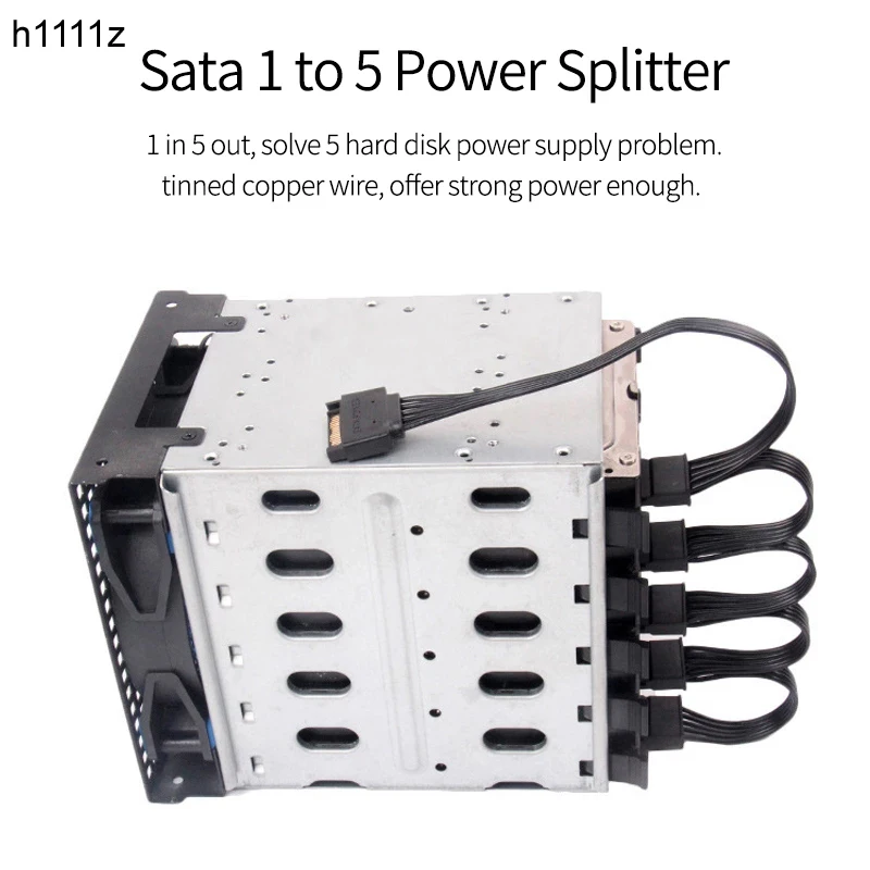 Neue SATA 15Pin M 1 zu 5 SATA 15Pin F Festplatte Netzteil Splitter Kabel für DIY PC sever 15-pin Power Adapter 60CM Draht