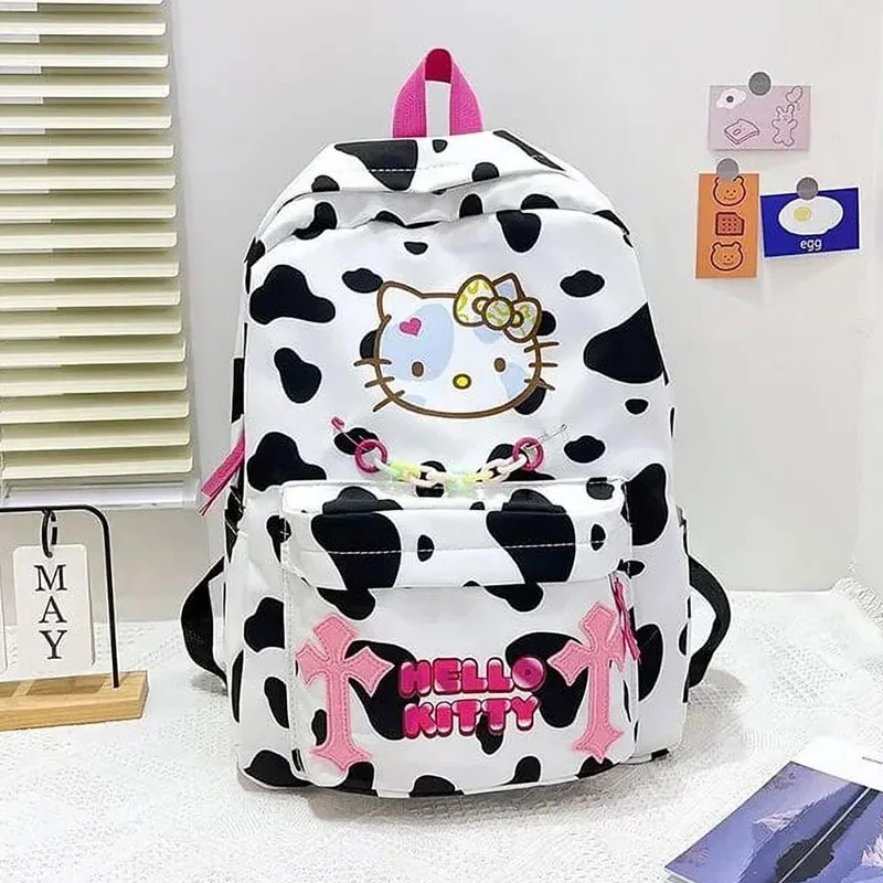 Women\'s Backpack Hello Kitty Print Fashion Travel Bag Girls Large Capacity Laptop Backpack Junior High School Girls Study School