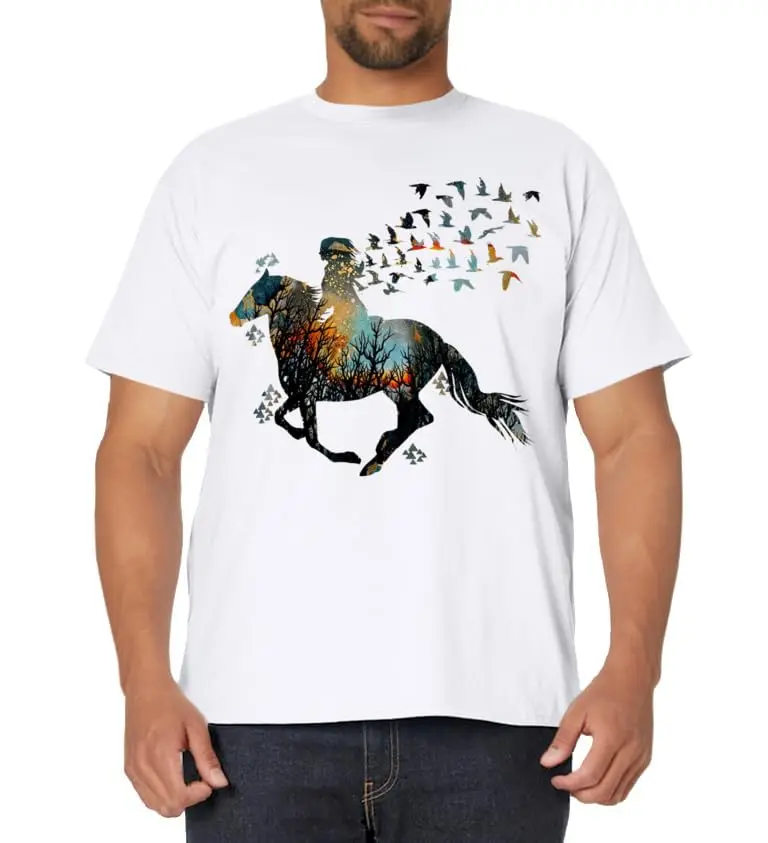 Horse Horseback Riding Life Nature Bird Horse Classic Logo T Shirt and Stickers, Unisex Adult T Shirt Collection