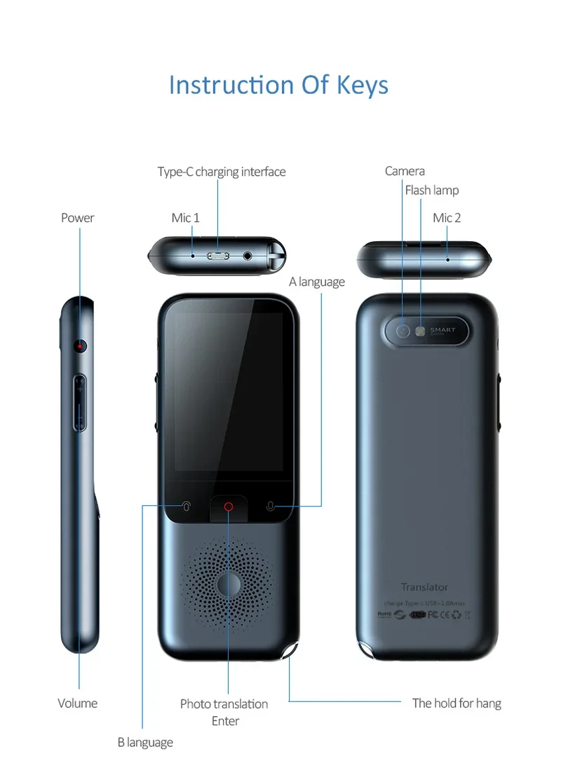 138 Talen T11 Draagbare Smart Voice Vertaler في الوقت الحقيقي متعدد المهام Toespraak Interactive غير متصل Vertaler سفر الأعمال
