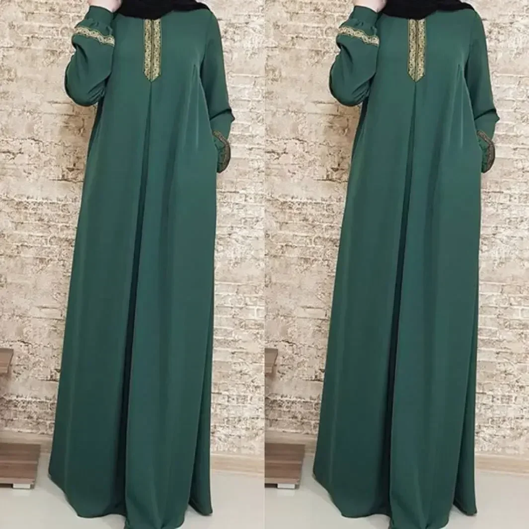 Casual Woman Dress Muslim Woman Abaya Islamic Clothing Abaya Dubai Turkish Indoneisa Islam National Style Print Loose Long Dress