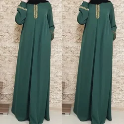 Casual Woman Dress Muslim Woman Abaya Islamic Clothing Abaya Dubai Turkish Indoneisa Islam National Style Print Loose Long Dress