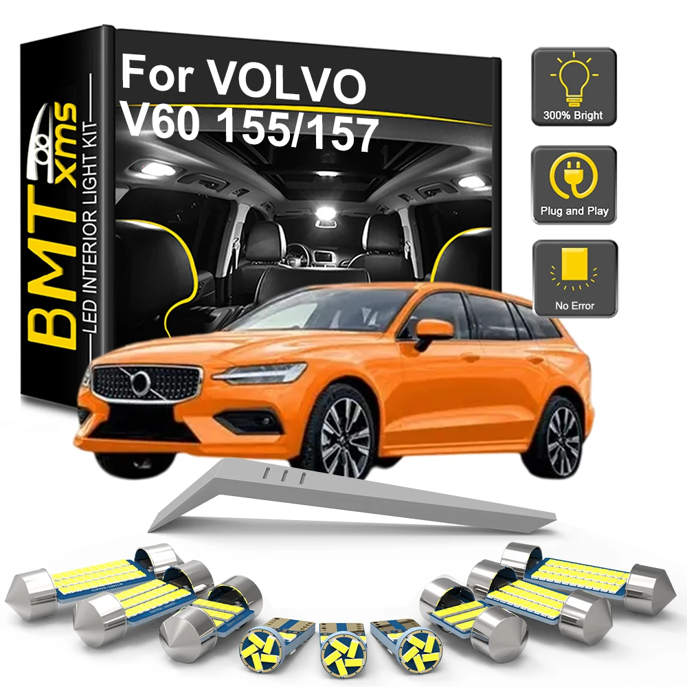 6/13/17PCS LED Interior Light Bulb Kit For VOLVO V60 155/157 2010 2011 2012 2013 2014 2015 2016 2017 2018LED Car Dome Trunk Lamp