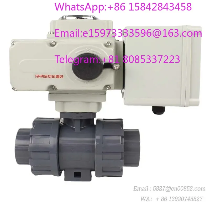 DN65 DN80 4 Inch YMER UPVC 2 Way Motorized Ball Valves 24V 220V Normally Open Normally Close Water Power-on Reset Electric