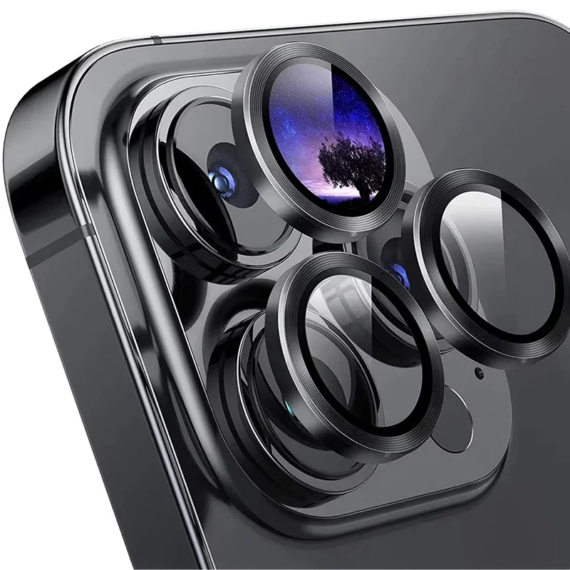3Pcs Metal Camera Lens Protection For IPhone 16 15 14 13 Plus Pro Max Lens Glass For IPhone 15 14 PM 13 Mini Lens Tempered Glass