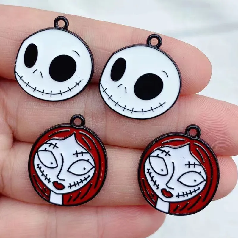 10pcs Enamel Cartoon Haunted  Halloween Ghost Charms DIY Jewelry Making Fashion Earring Necklace Bracelet Pendants Accessorie